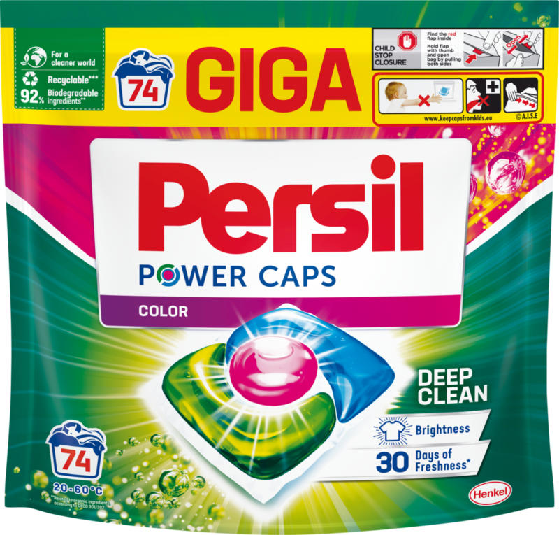 Lessive Power Caps Color Persil , 74 cicli di lavaggio