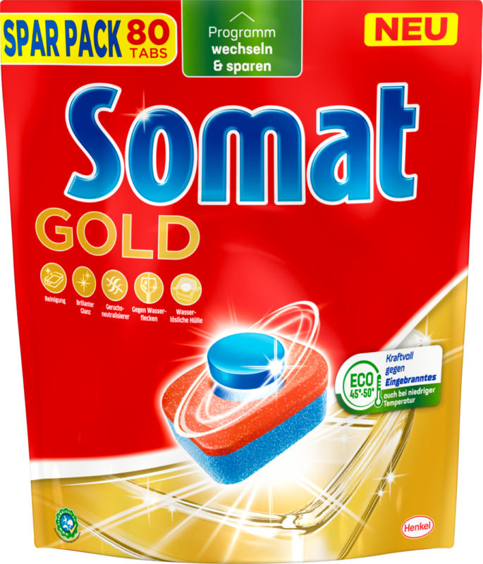 Pastiglie lavastoviglie Gold Somat , 80 pastiglie