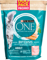 Cibo secco per gatti Adult Purina ONE, Salmone & Cereali integrali, 2 x 950 g