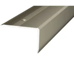 Treppenkantenprofil zum Schrauben Aluminium edelstahl-optik matt 25x40x1000 mm