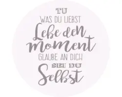 Glasbild rund Lebe Den Moment Ø 50 cm GLR008