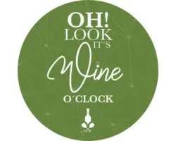 Glasbild rund It's Wine O'Clock Ø 30 cm GLR009