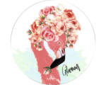 Hornbach Glasbild rund Glamour Flamingo Ø 30 cm GLR020