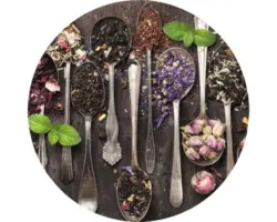 Glasbild rund Gewürzkreation Vl Ø 20 cm GLR055