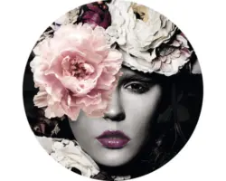 Glasbild rund Flowerwoman ll Ø 20 cm GLR061