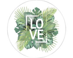 Glasbild rund Jungle Love Ø 20 cm GLR064