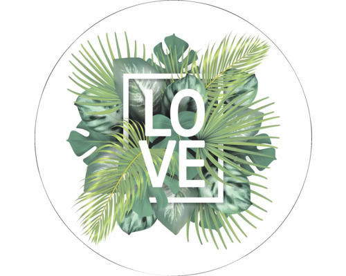 Glasbild rund Jungle Love Ø 20 cm GLR064