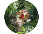 Hornbach Glasbild rund Jungle Girl Face Ø 30 cm GLR069