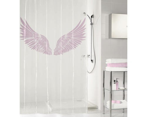 Duschvorhang Kleine Wolke Wings Flamingo 180x200 cm klar