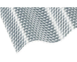 Gutta Acryl Wellplatte Sinus 76/18 Wabenstruktur glasklar schlagzäh 5350 x 1045 x 3 mm