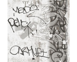 Papiertapete Baoys & Girls 6 Grafiti grau schwarz