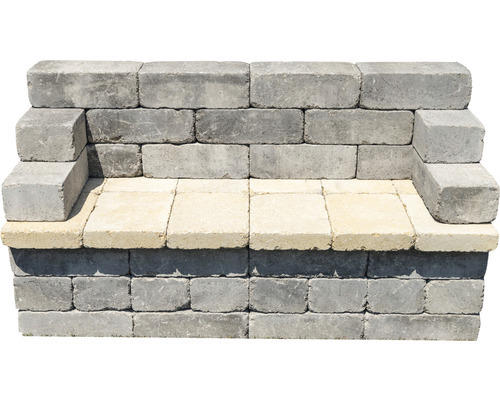 Gartenbank Flairstone 3-Sitzer Beton 60x78x216 cm grau