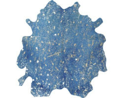 Kuhfell Glam 410 blau gold 135x165 cm