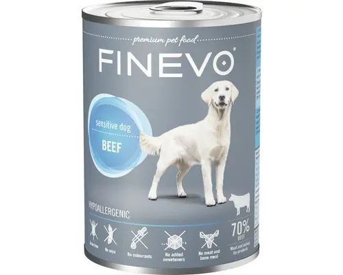 Hundefutter nass FINEVO Sensitive Dog Rind pur 800 g, Monoprotein, Singleprotein