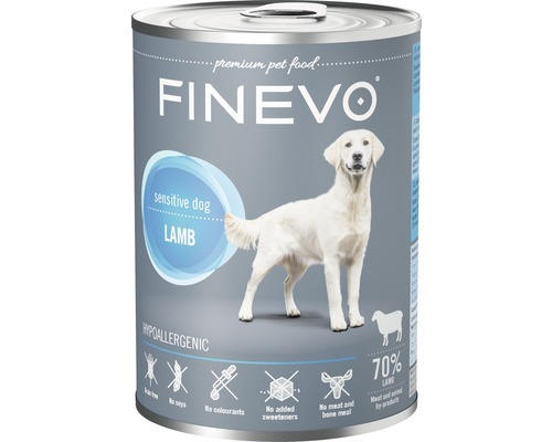 Hundefutter nass FINEVO Sensitive Dog Lamm pur 800 g, Monoprotein, Singleprotein