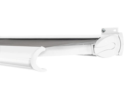 SOLUNA Kassettenmarkise Exclusiv 6x2,5 Stoff Dessin 320925 Gestell RAL 9016 verkehrsweiß Antrieb rechts inkl. Motor und Wandschalter