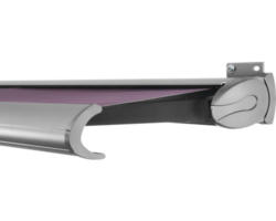 SOLUNA Kassettenmarkise Exclusiv 5,5x2 Stoff Dessin 7554 Gestell Silber E6EV1 eloxiert Antrieb rechts inkl. Motor und Wandschalter