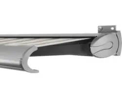 SOLUNA Kassettenmarkise Exclusiv 6x3 Stoff Dessin 7852 Gestell Silber E6EV1 eloxiert Antrieb rechts inkl. Motor und Wandschalter