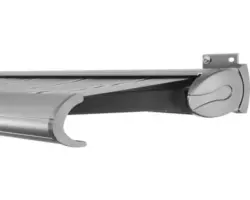 SOLUNA Kassettenmarkise Exclusiv 6x2,5 Stoff Dessin A131 Gestell Silber E6EV1 eloxiert Antrieb rechts inkl. Motor und Wandschalter
