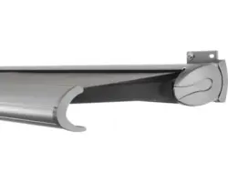 SOLUNA Kassettenmarkise Exclusiv 6x1,5 Stoff Dessin 320925 Gestell Silber E6EV1 eloxiert Antrieb rechts inkl. Motor und Wandschalter