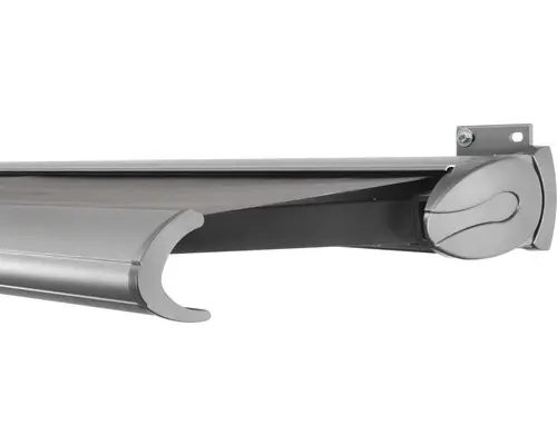 SOLUNA Kassettenmarkise Exclusiv 6x1,5 Stoff Dessin 320925 Gestell Silber E6EV1 eloxiert Antrieb rechts inkl. Motor und Wandschalter