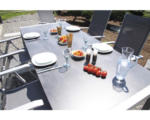 Hornbach Gartenmöbelset Acamp 7-teilig bestehend aus: 6x Stühle, Tisch 220x98x72 cm Aluminium grau