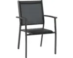 Hornbach Gartenmöbelset Acamp Aluminium 5teilig, bestehend aus 1 Tisch Boulevard + 4 Gartensessel Village stapelbar, Anthrazit