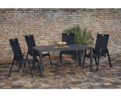 Gartenmöbelset Acamp 6 -Sitzer bestehend aus: Tisch, 4 Stühle Aluminium Stahl anthrazit