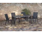 Hornbach Gartenmöbelset Acamp 4 -Sitzer bestehend aus: Tisch,4 Stühle Aluminium anthrazit