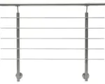 Hornbach Geländer-Komplettset Pertura Edelstahl V2A mit fünf Edelstahlstäbe für Seitenmontage B:1.50 m