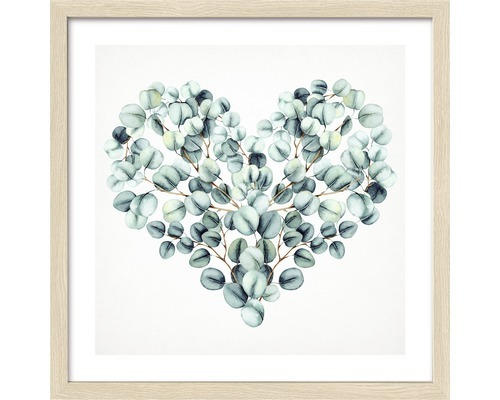 Gerahmtes Bild Eucalyptus Heart 33x33 cm