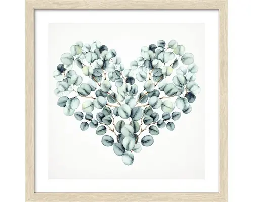 Gerahmtes Bild Eucalyptus Heart 33x33 cm