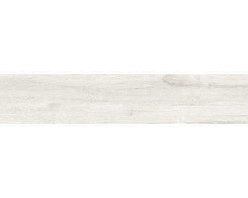 Feinsteinzeug Bodenfliese Limewood 23,3x120,0 cm weiß matt