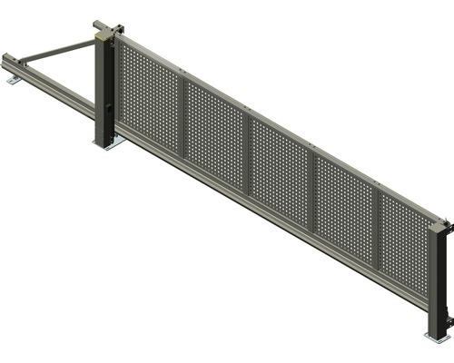 Schiebetor ALBERTS Mosaik links öffnend Lochblech inkl. Handsender 679 x 112 cm anthrazit