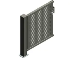 Anschlusstor ALBERTS Mosaik links öffnend 1200 x 1600 mm Füllung Lochblech inkl. einem Pfosten anthrazit