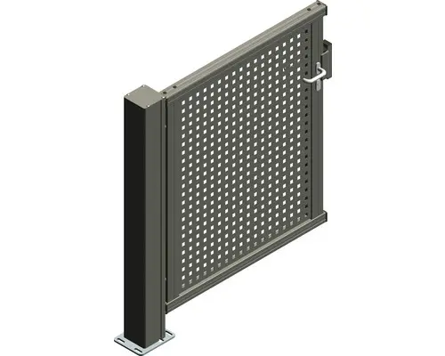 Anschlusstor ALBERTS Mosaik links öffnend 1200 x 1600 mm Füllung Lochblech inkl. einem Pfosten anthrazit