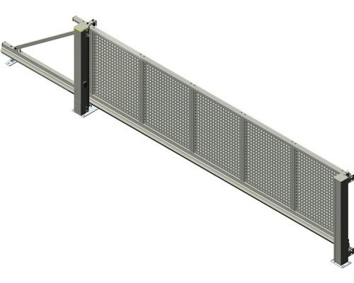 Schiebetor ALBERTS Mosaik links öffnend Lochblech inkl. Handsender 679 x 212 cm anthrazit
