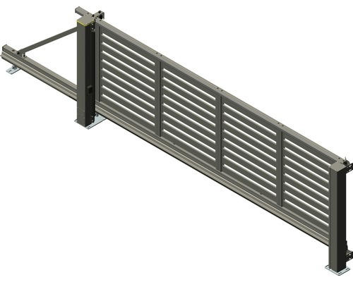 Schiebetor ALBERTS Mosaik links öffnend Lamellen inkl. Handsender 559 x 212 cm anthrazit