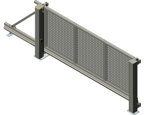 Schiebetor ALBERTS Mosaik links öffnend Lochblech inkl. Handsender 439 x 212 cm anthrazit
