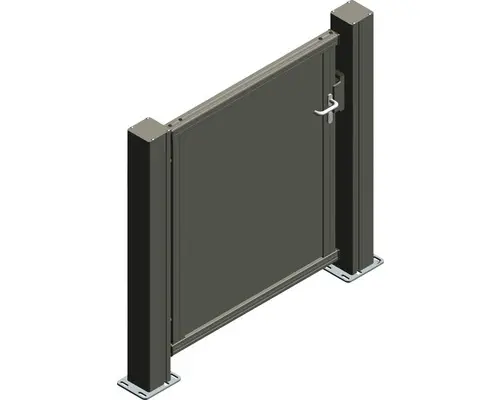 Einzeltor ALBERTS Mosaikk links öffnend 1200 x 1600 mm Füllung Glattblech inkl. zwei Pfosten anthrazit