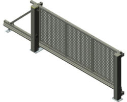 Schiebetor ALBERTS Mosaik links öffnend Lochblech inkl. Handsender 439 x 132 cm anthrazit