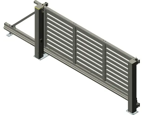 Schiebetor ALBERTS Mosaik links öffnend Lamellen inkl. Handsender 439 x 152 cm anthrazit