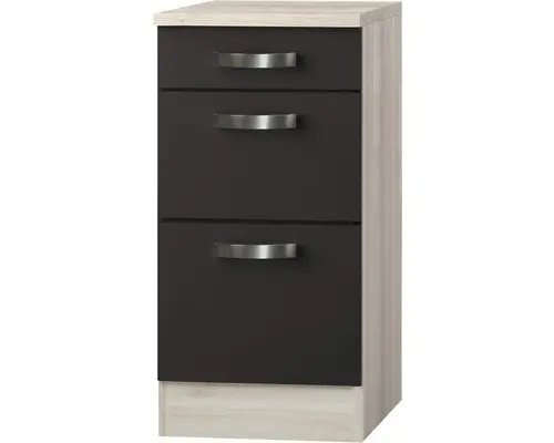 Unterschrank Optifit Faro anthrazit 40x84,8x60 cm mit 3 Laden