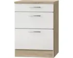 Hornbach Unterschrank Optifit Dakar weiß glänzend 60x84,8x60 cm mit 3 Laden