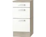 Hornbach Unterschrank Optifit Zamora weiß 40x84,8x60 cm mit 3 Laden