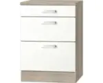 Hornbach Unterschrank Optifit Zamora weiß 60x84,8x60 cm mit 3 Laden