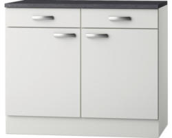 Unterschrank Optifit Lagos weiß glänzend 100x84,8x60 cm mit Drehtür