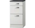 Hornbach Unterschrank Optifit Lagos weiß glänzend 40x84,8x60 cm mit 3 Laden