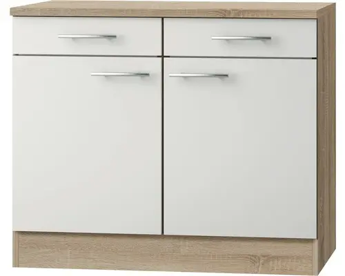 Unterschrank Optifit Dakar weiß glänzend 100x84,8x60 cm mit Drehtür