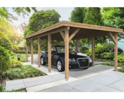 Einzelcarport Palmako Karl 23,1 m² 360 x 762 cm tauchgrundiert braun